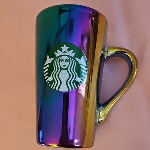 Starbucks Iridescent Rainbow Ceramic Mug – 16oz – Limited Edition Metallic Gradi